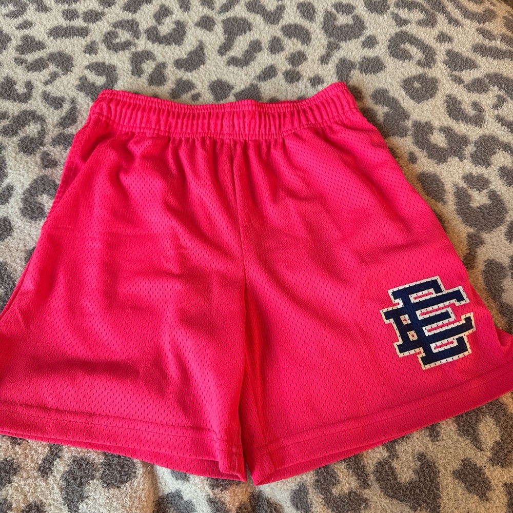 Eric Emanuel Pink Mesh Athletic Shorts